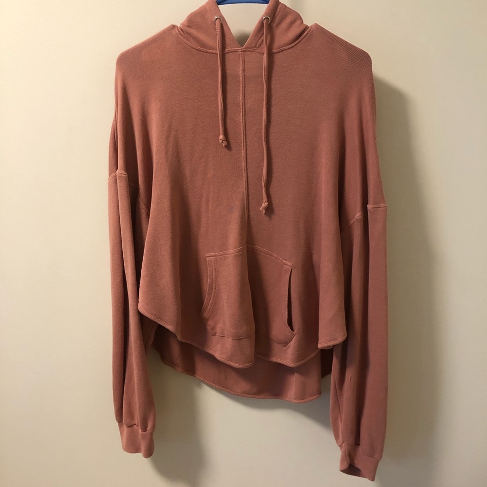 Pink athletic hoodie w/ open back